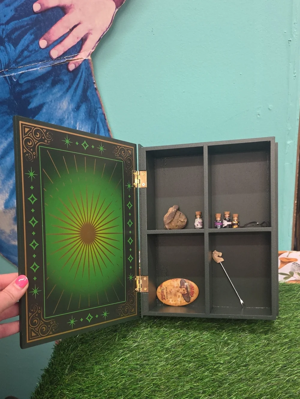 Spooky Halloween Spells & Potions Wall Art - Book Curio Shelf